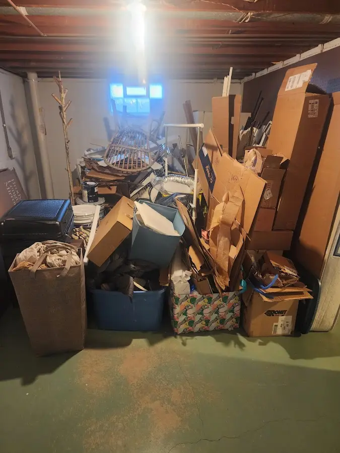 Roll-off dumpster container at job site for 8 Yard Dumpster Rental in Sennett